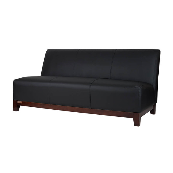 Club 3 Seater Sofa Black Leather