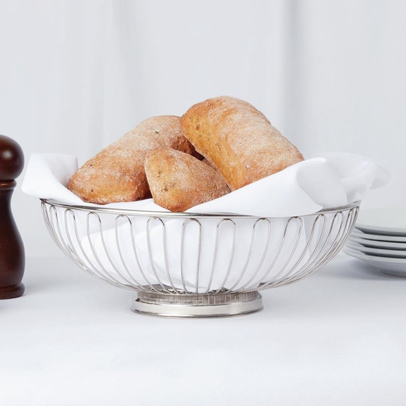 Silver Bread Basket with Base
