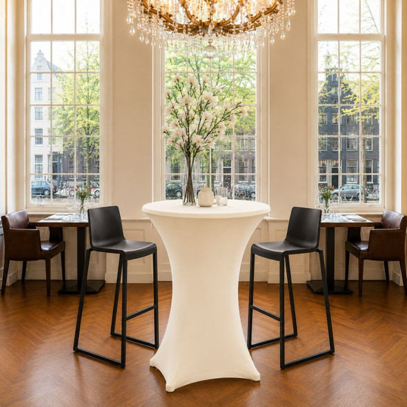 Spandex Ivory Pod Table Cover