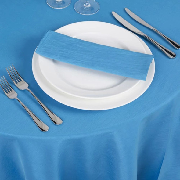 Silk Taffeta Tablecloth Turquoise Round 120in