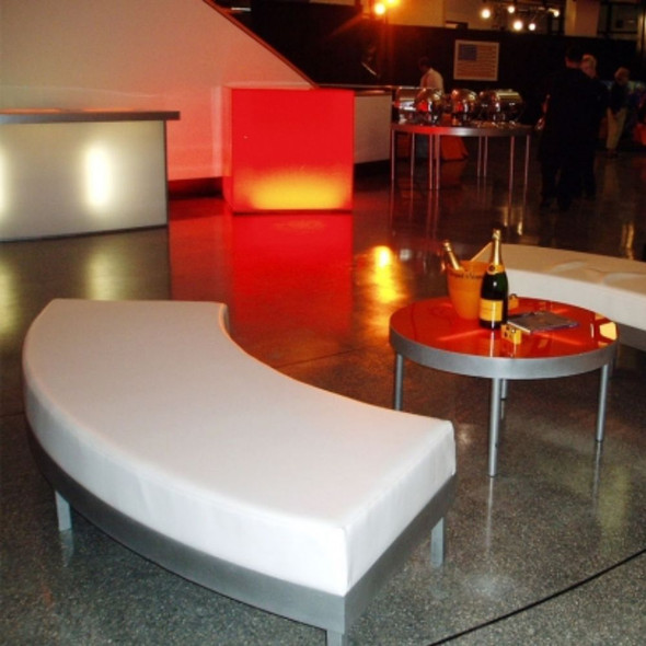 Java Ottoman White Leather