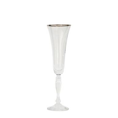 Silver Rim Champagne Glass 18cl (Case Size 36)