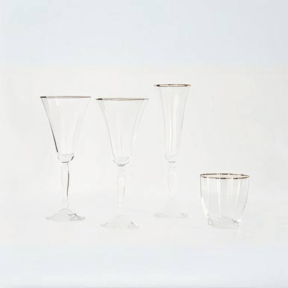 Silver Rim Champagne Glass 18cl (Case Size 36)