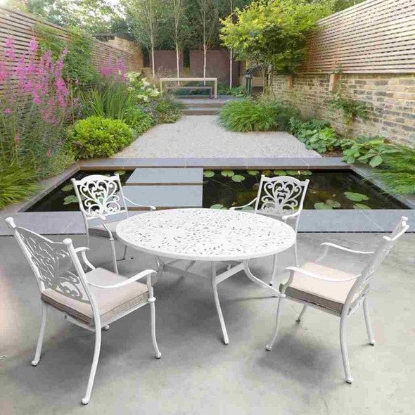 Oxford Silk White 4 Seater Set