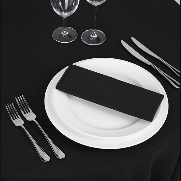 Linen Tablecloth Black Round 118in