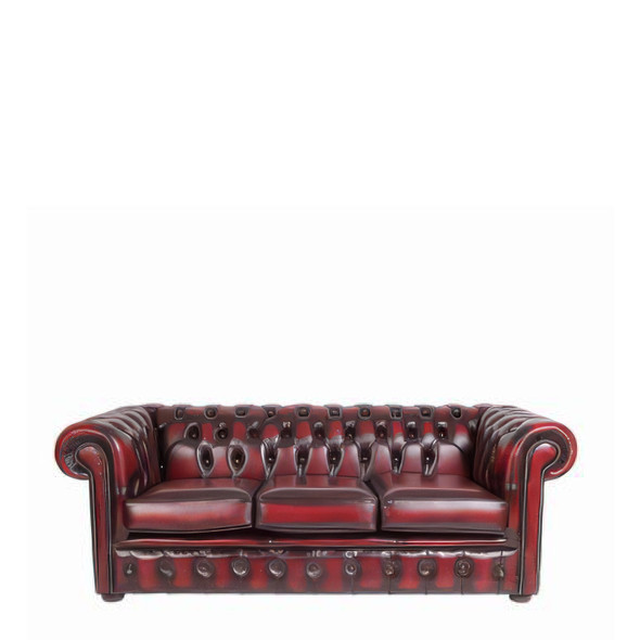 Chesterfield 3 Seater Sofa Oxblood Leather