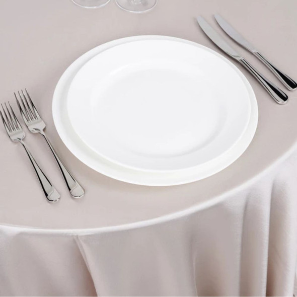 Signature Linen Tablecloth Grey Round 132in