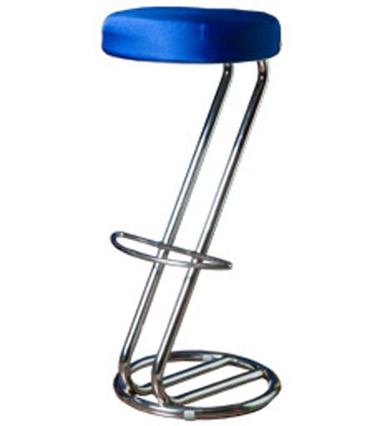 Zeus Bar Stool with Royal Blue Pad Cover