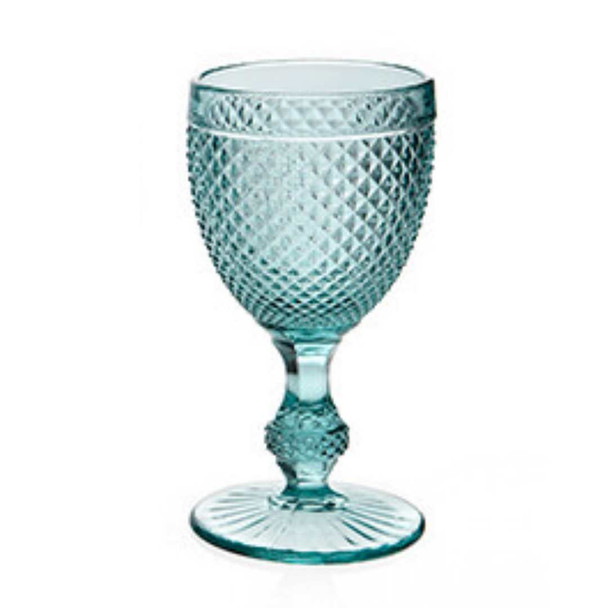 Diamond Pastel Blue Wine Goblet Cater Hire