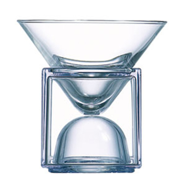 Cubix Martini Bowl with Clear Cube 7oz (Case Size 10)