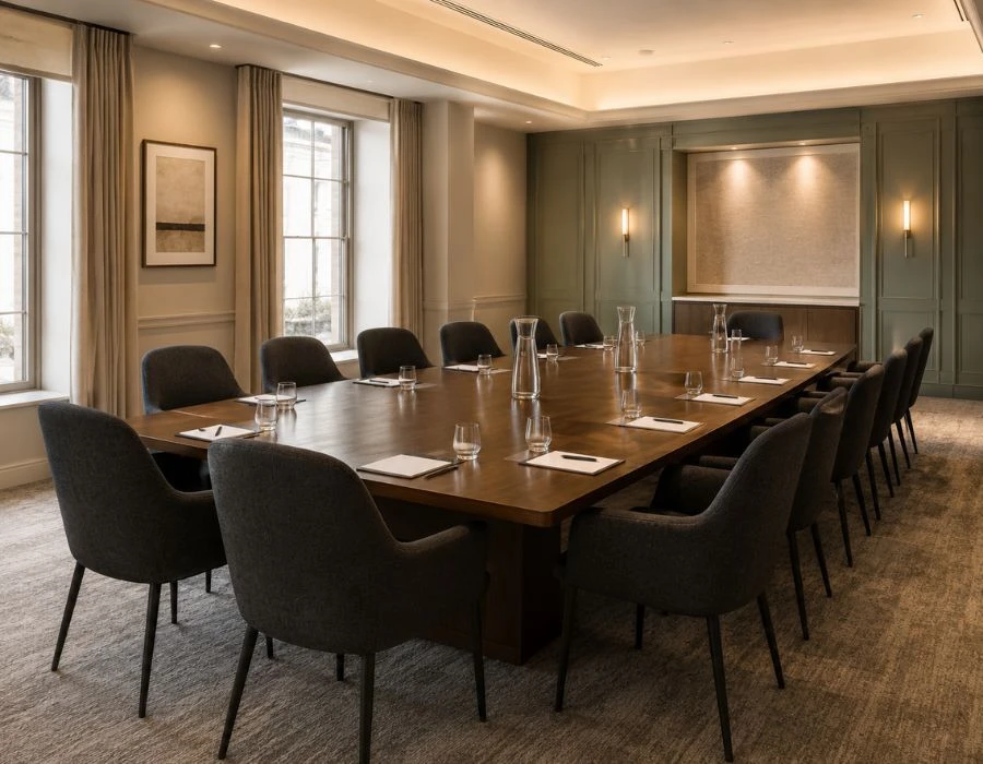 Boardroom meeting table and chairs