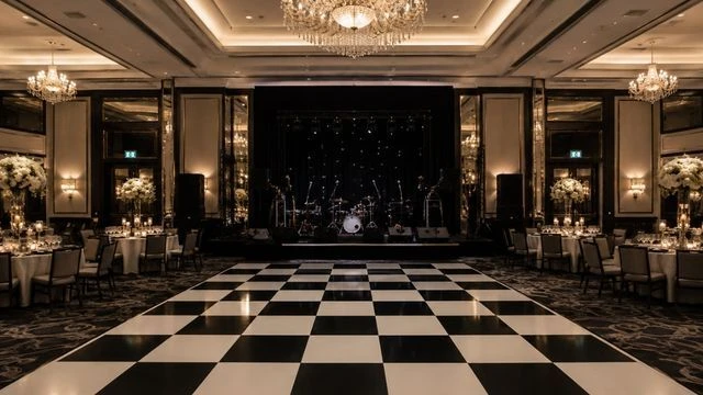 Dancefloor set up for a wedding or event