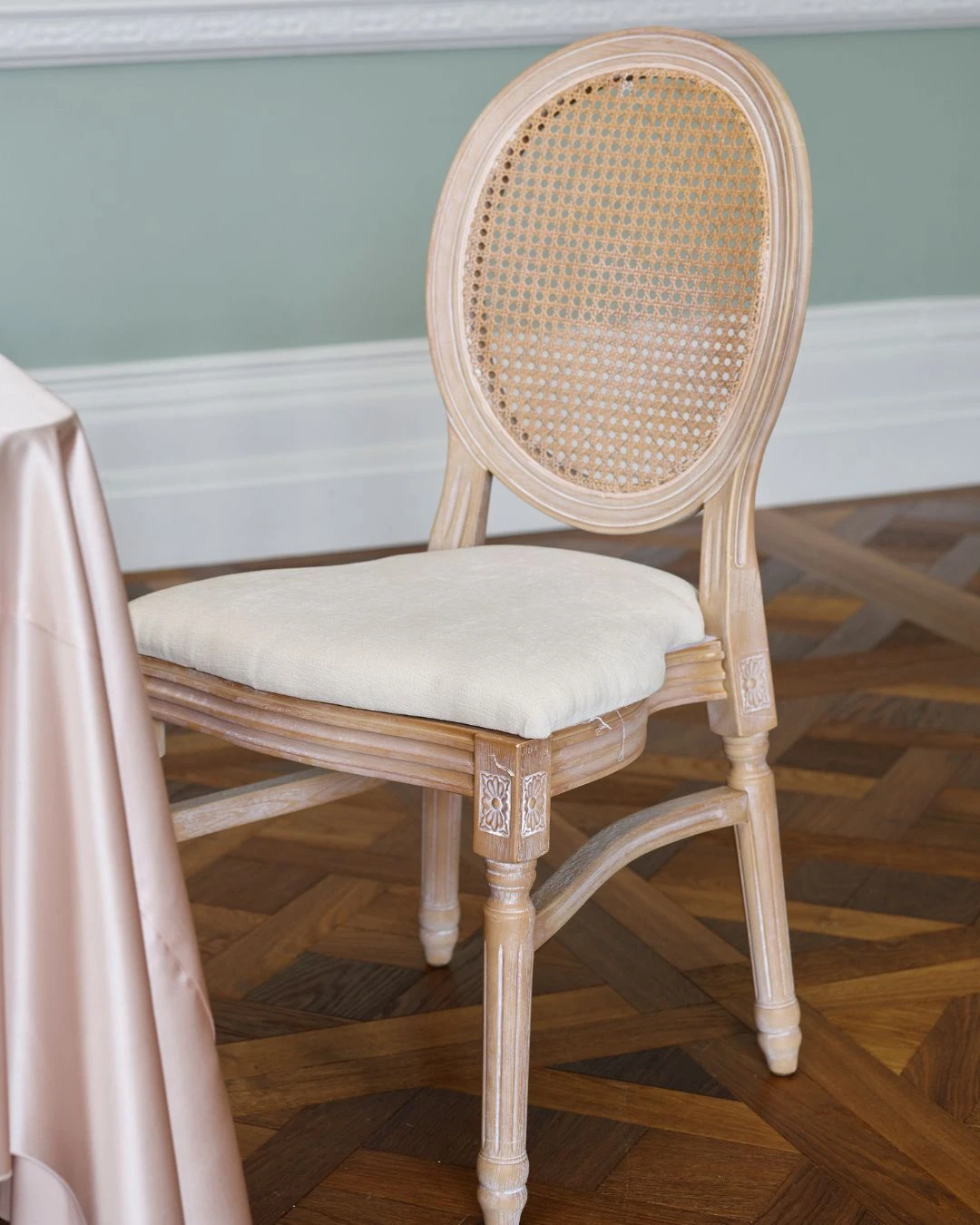French-inspired Louis Rattan Chair available to hire from CaterHire