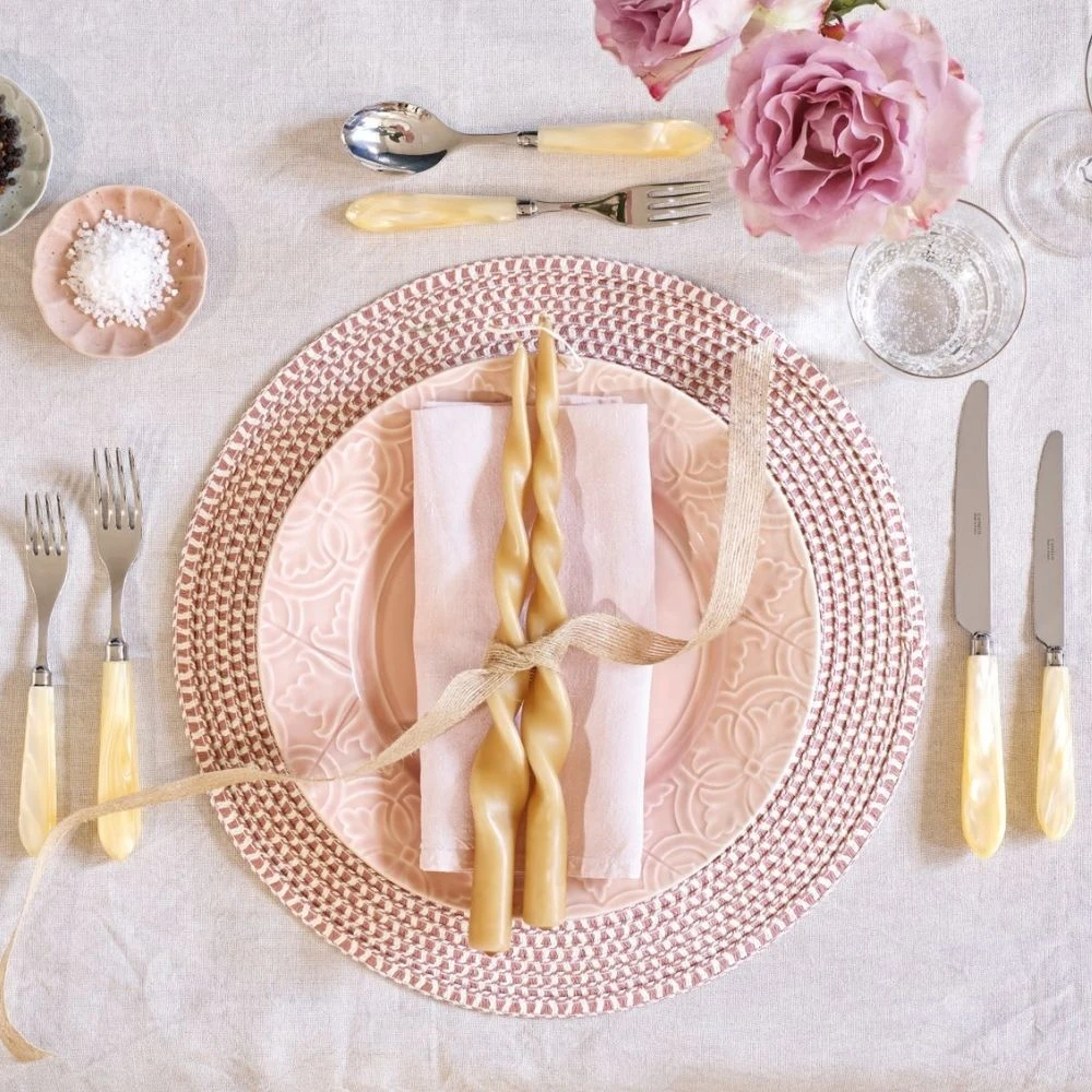 Mother of Pearl coloured cutlery hire collection