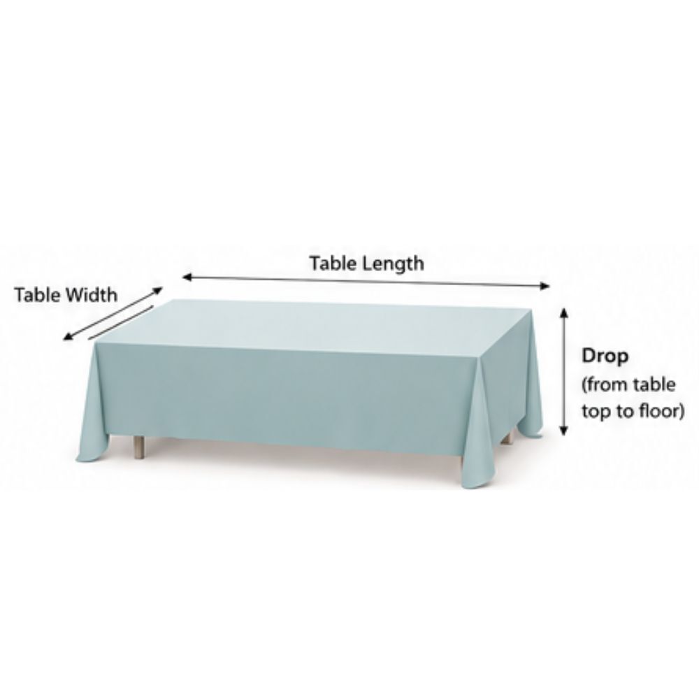 How to calculate tablecloth size for rectangular trestle tables