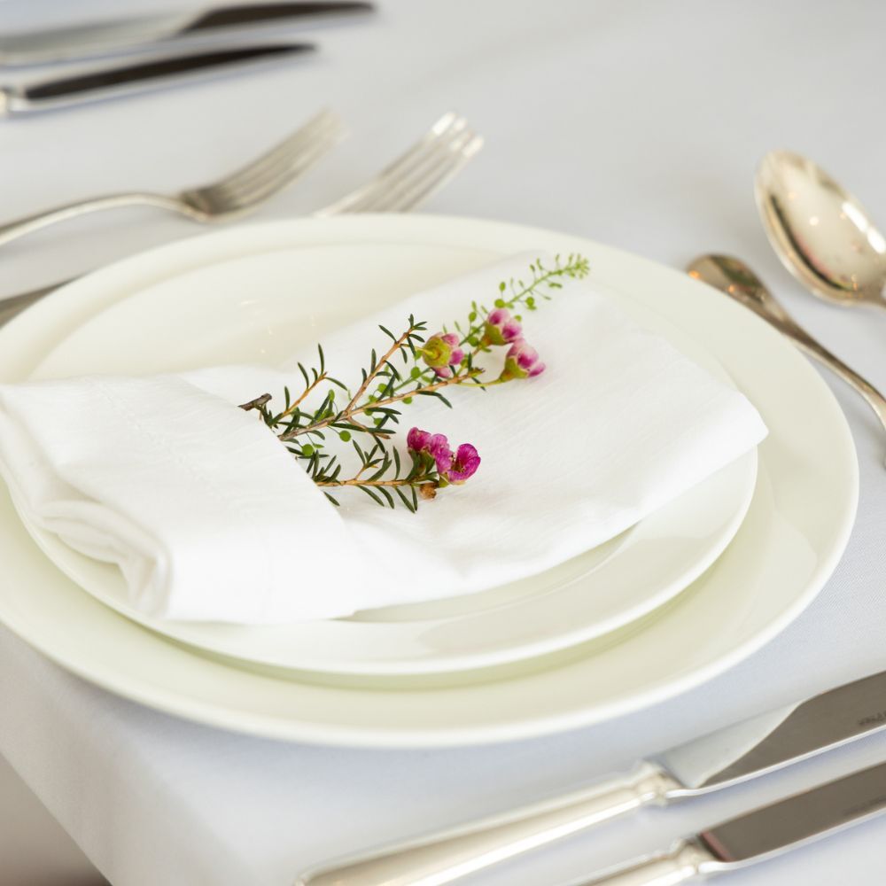 Royal Doulton white crockery table setting