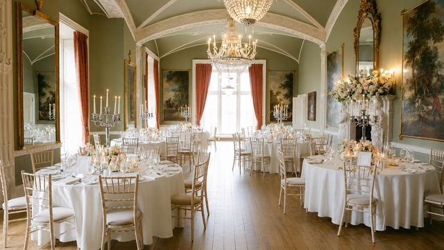 Round and rectangular event tables with seating