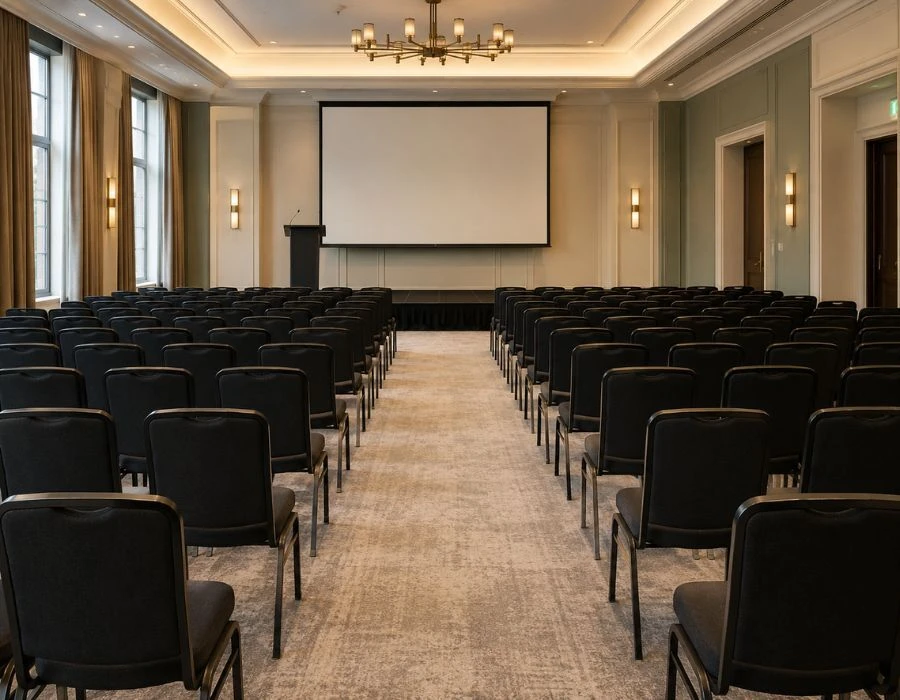 Theatre-style conference seating layout