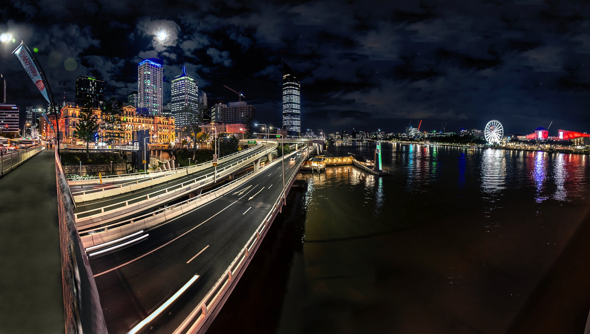 Brisbane night view of road