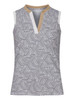 RH Abby Hexagon Beige Print Sleeveless Polo Shirt