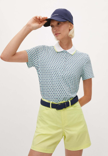 RH Deni Logo Mint Print Short Sleeve Polo Shirt