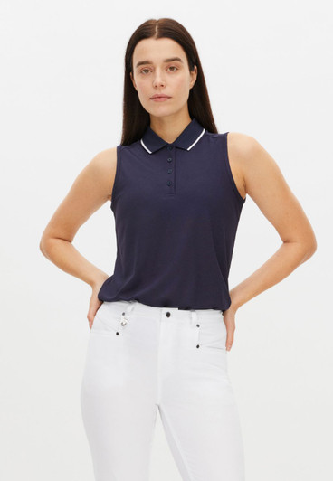 RH Miriam Navy Sleeveless Polo Shirt