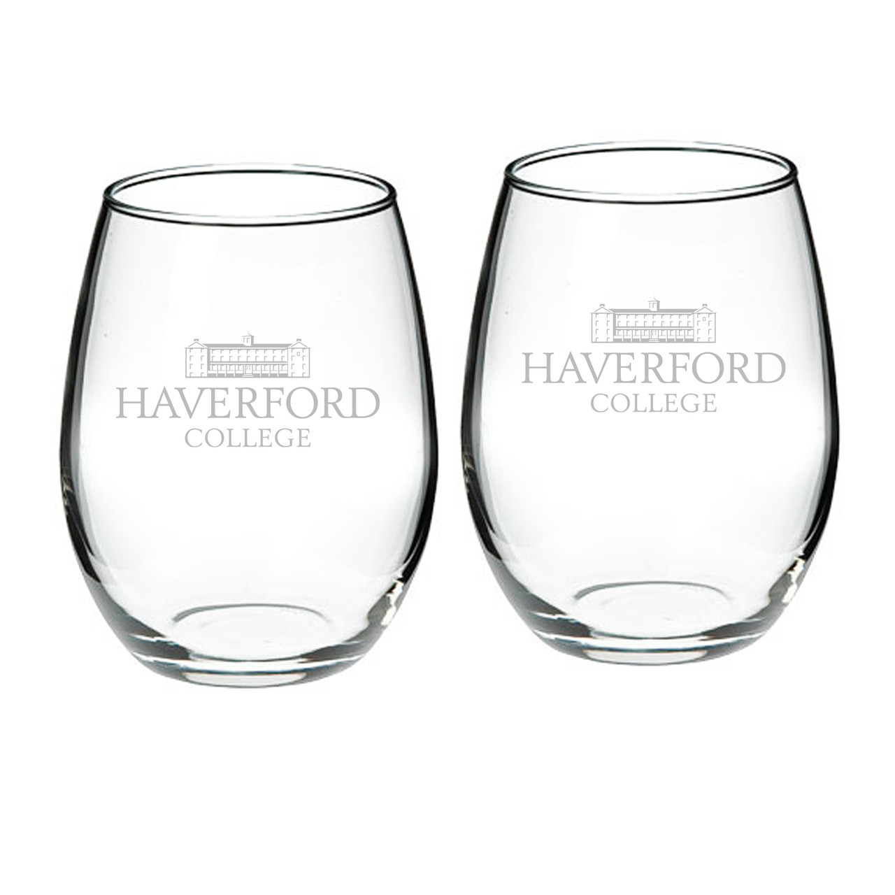 WEB Stemless Wine Glass (Red Wine)- set of 2 - Haverford College Bookstore