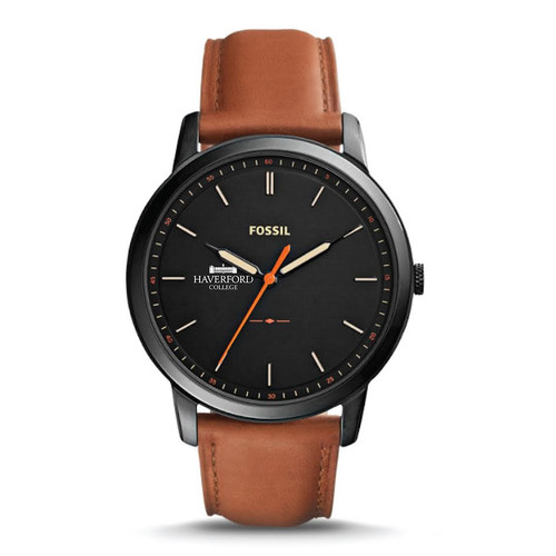 WEB Fossil Black with Brown Leather Watch
