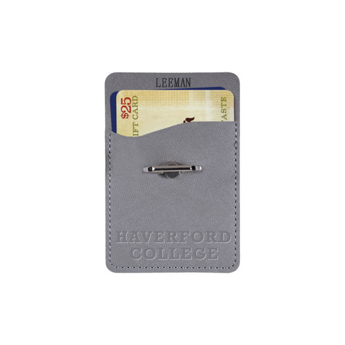 Phone Wallet Leatherette w/ Ring Gray 4128