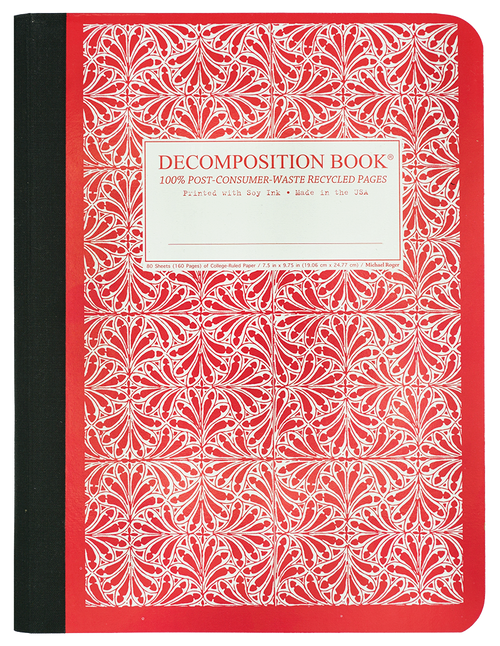 Notebook Decomposition Lined- Red Tile