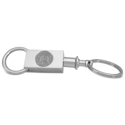WEB Silver Two-section Key Ring (Gift Box) Silver Medallion