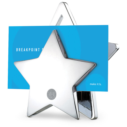 WEB Star-shaped Business Card Holder (Gift Box) Silver Medallion