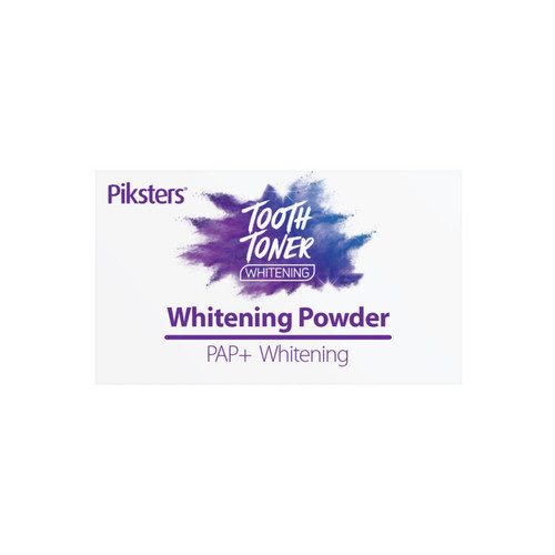 Piksters Tooth Toner PAP+ Whitening Powder is an effective, daily whitening treatment. Apply your existing toothpaste onto a toothbrush and dip into the powder.