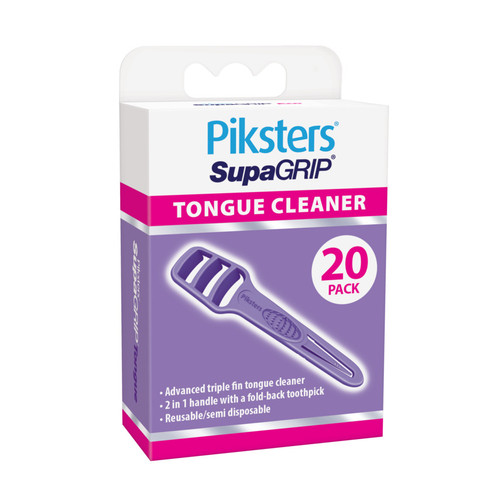Really Clean Between with Piksters SupaGRIP Tongue Cleaner which helps remove bacteria and debris from the surface of the tongue.