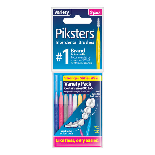 Piksters Interdental Brushes Variety Pack Containing Sizes 000 to 6.