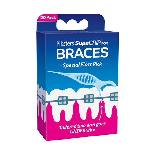 Piksters SupaGRIP Braces Floss Picks 20 Pk
