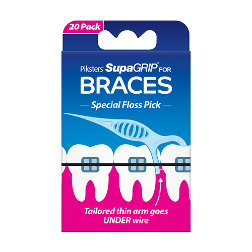 Piksters SupaGRIP Braces Floss Picks 20 Pk