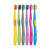 Piksters Curvie Toothbrush with rubbery grips, curved handle, dense bristles, and a small soft-bristle head for gentle use