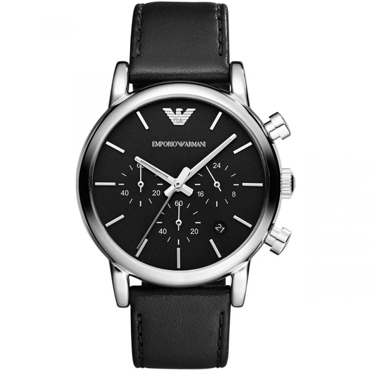 armani black dial watch