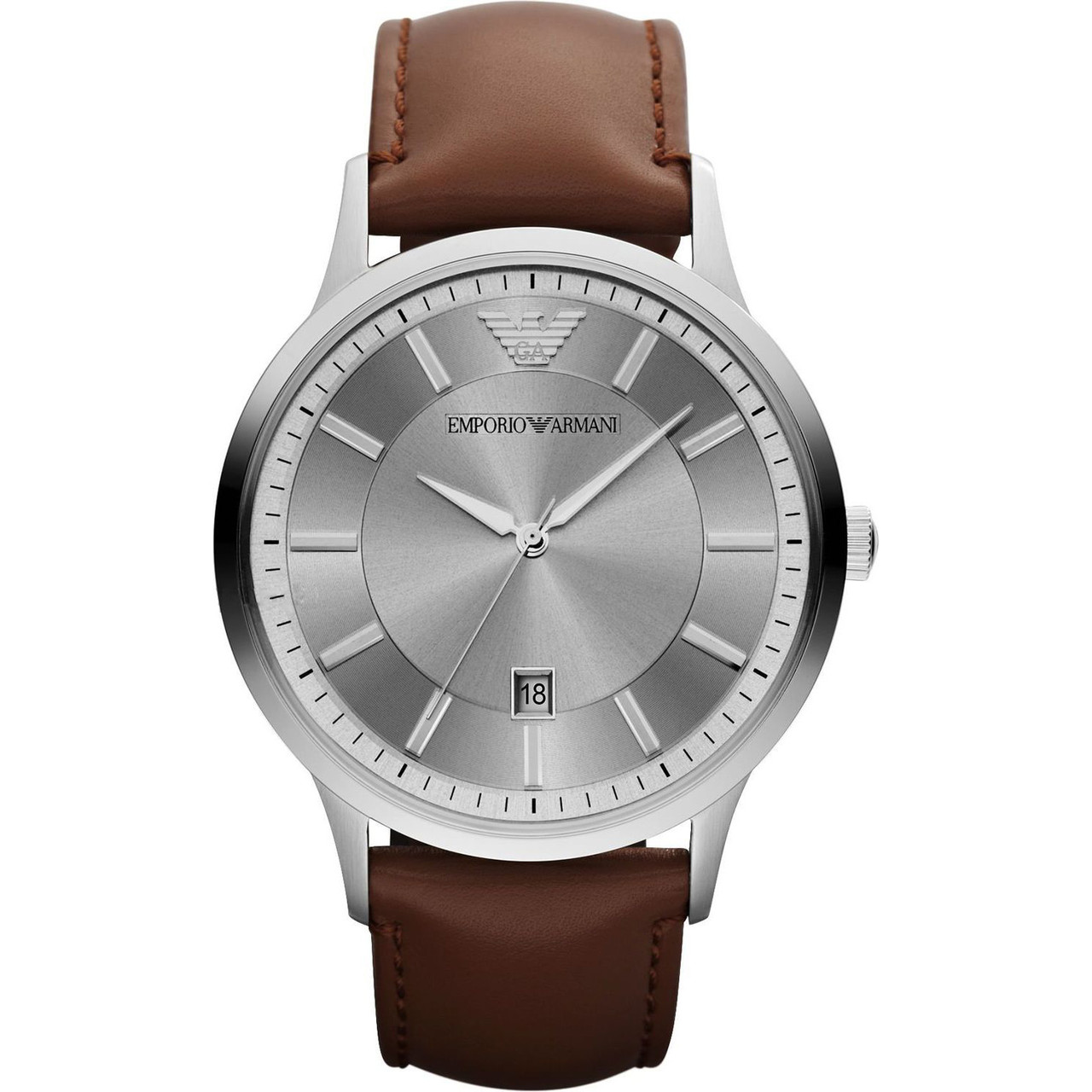 emporio armani watch men's leather strap