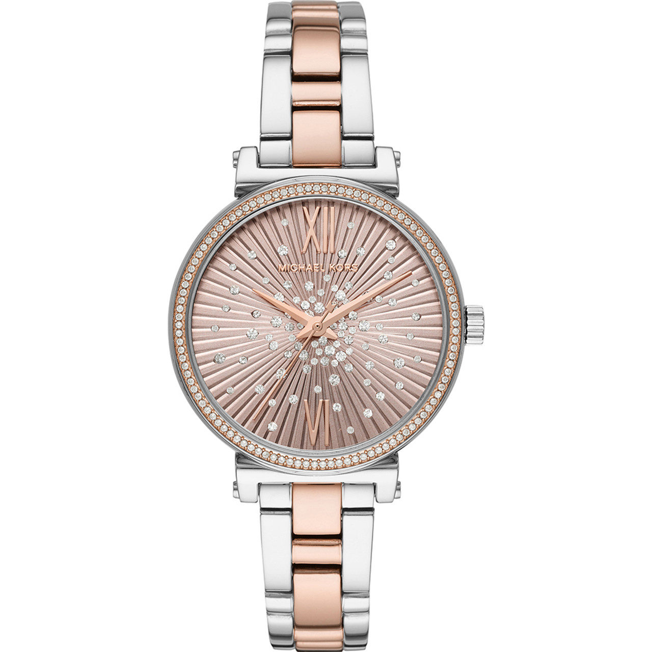 michael kors two tone watch rose gold