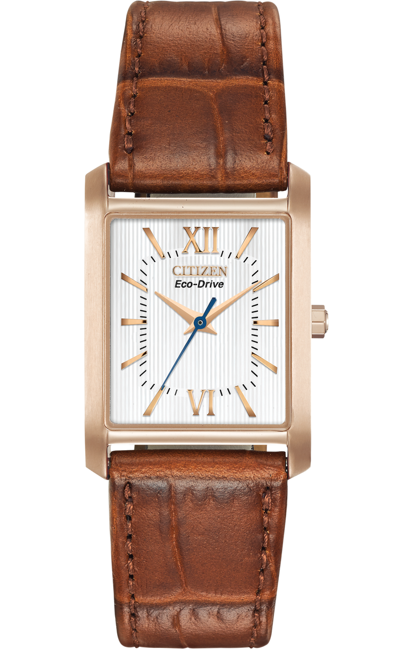 Citizen EcoDrive Brown Leather Strap Watch EP591806A
