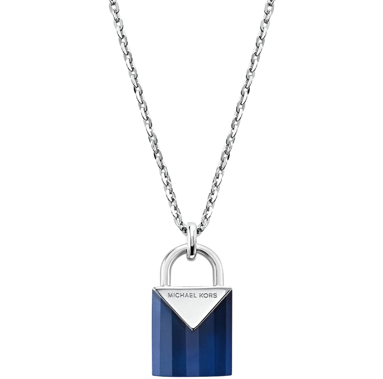 Michael Kors Semi-Precious Silver Padlock Necklace - Jewellery from  Bradbury's The Jewellers UK