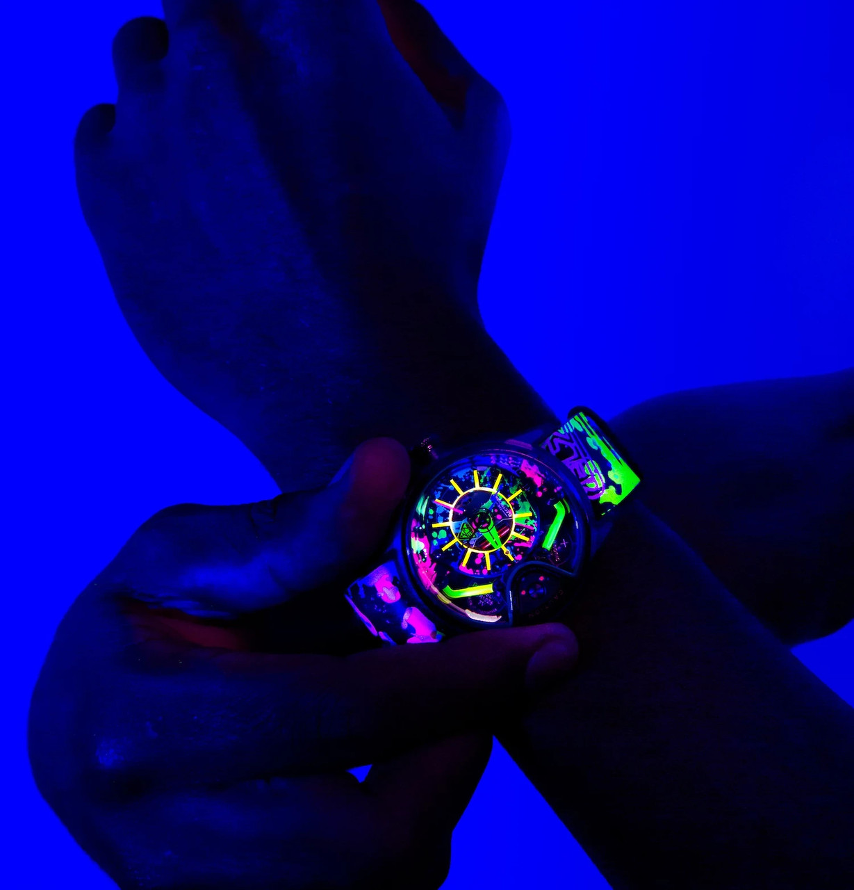 The Electricianz Neon Z Black Leather Strap Watch ZZ-A2C/02