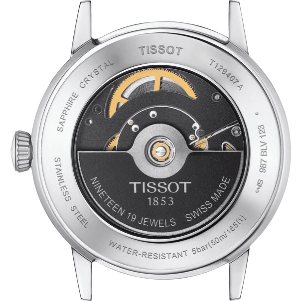 Tissot T-Classic Black Dial Grey Bracelet Watch T1294071105100