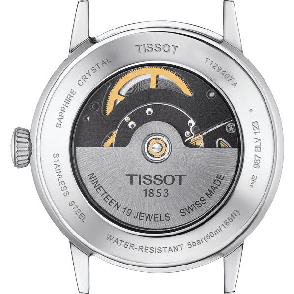 Tissot T-Classic Silver Dial Brown Strap Watch T1294071603100