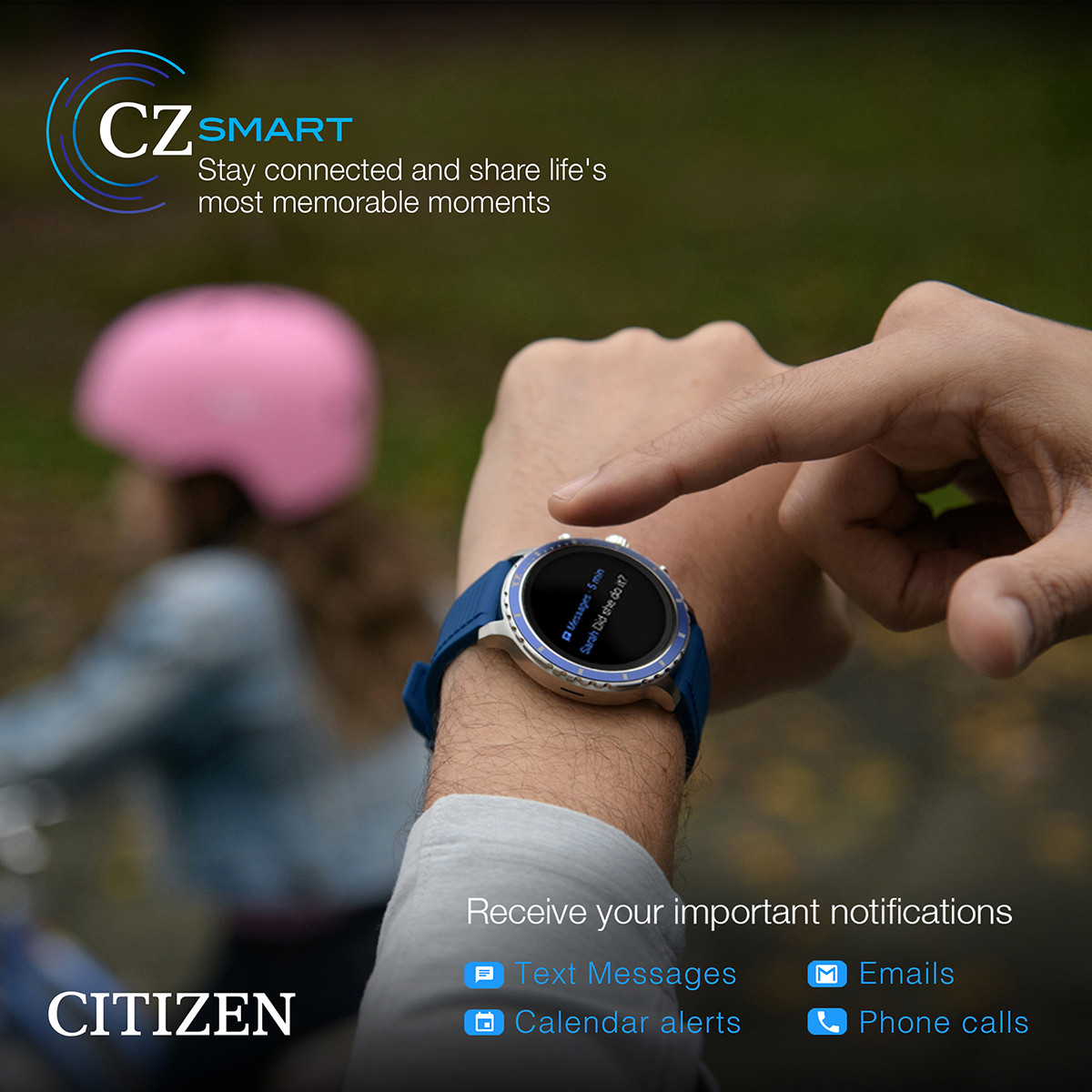 Citizen CZ Smart Bluetooth Blue Silicone Smartwatch MX0001-12X