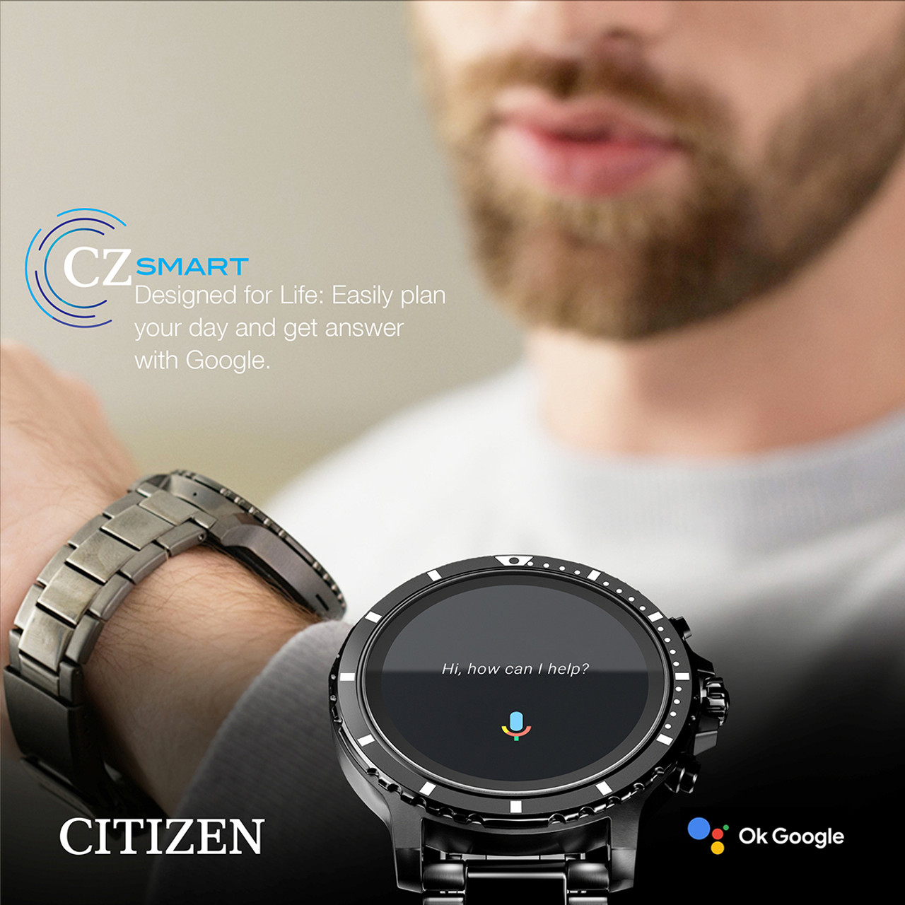 Citizen CZ Smart Bluetooth Black Bracelet Smartwatch MX0007-59X