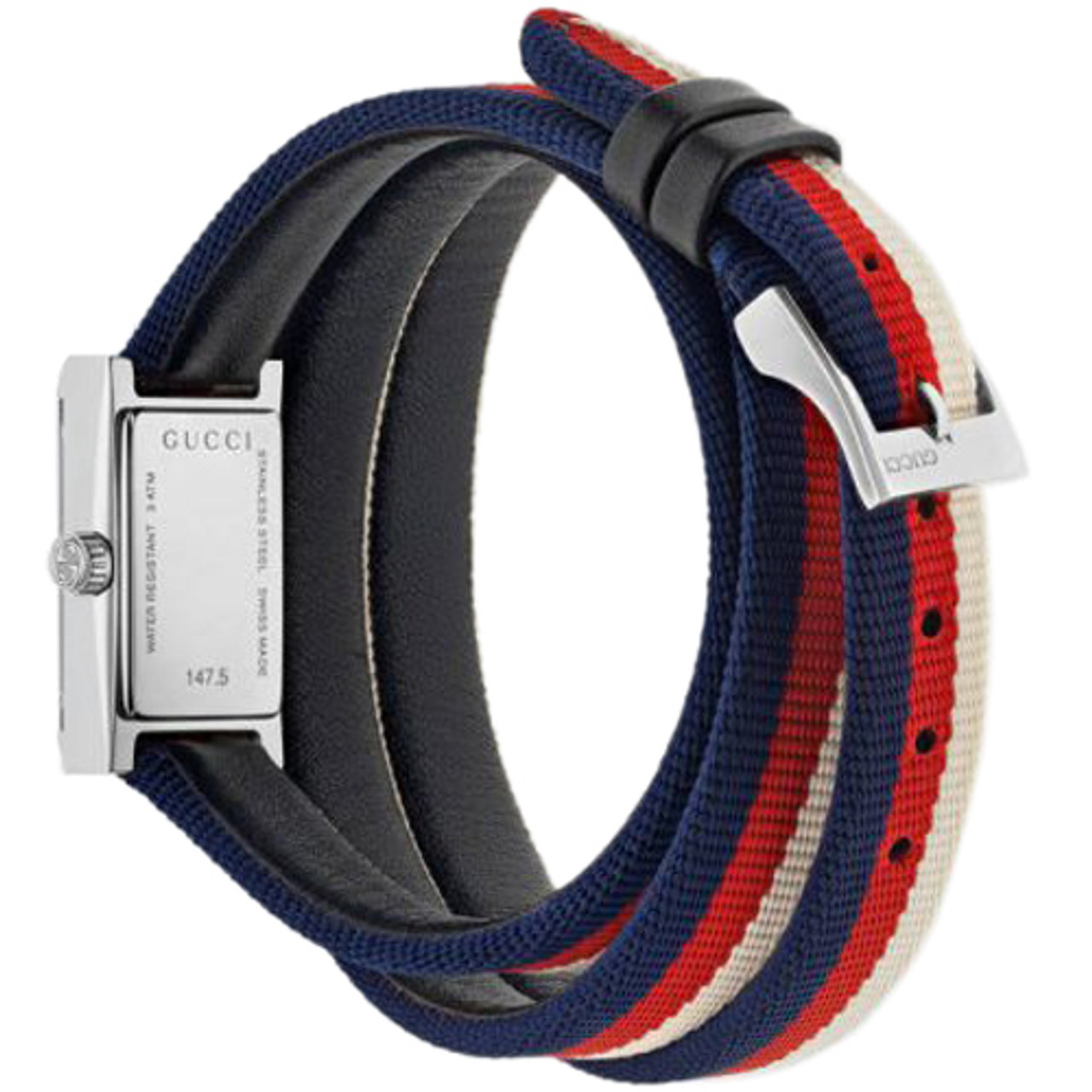 Gucci G-Frame Sapphire Nylon Strap Watch YA147502