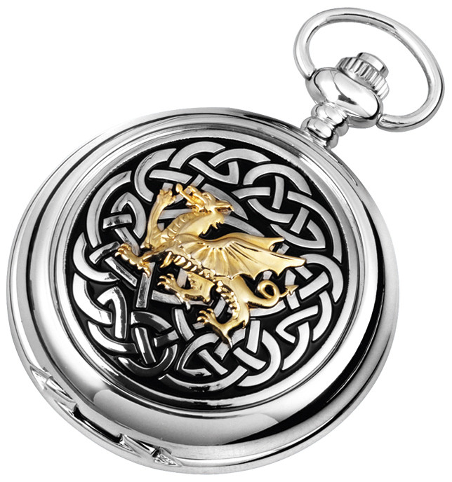 Woodford Skeleton Pocket Watch For Men Chrome Finished with Chain 1912